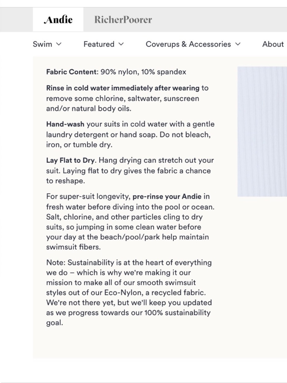 Andie The Malibu One-Piece Swimsuit size small in ribbed black - Picture 7 of 9